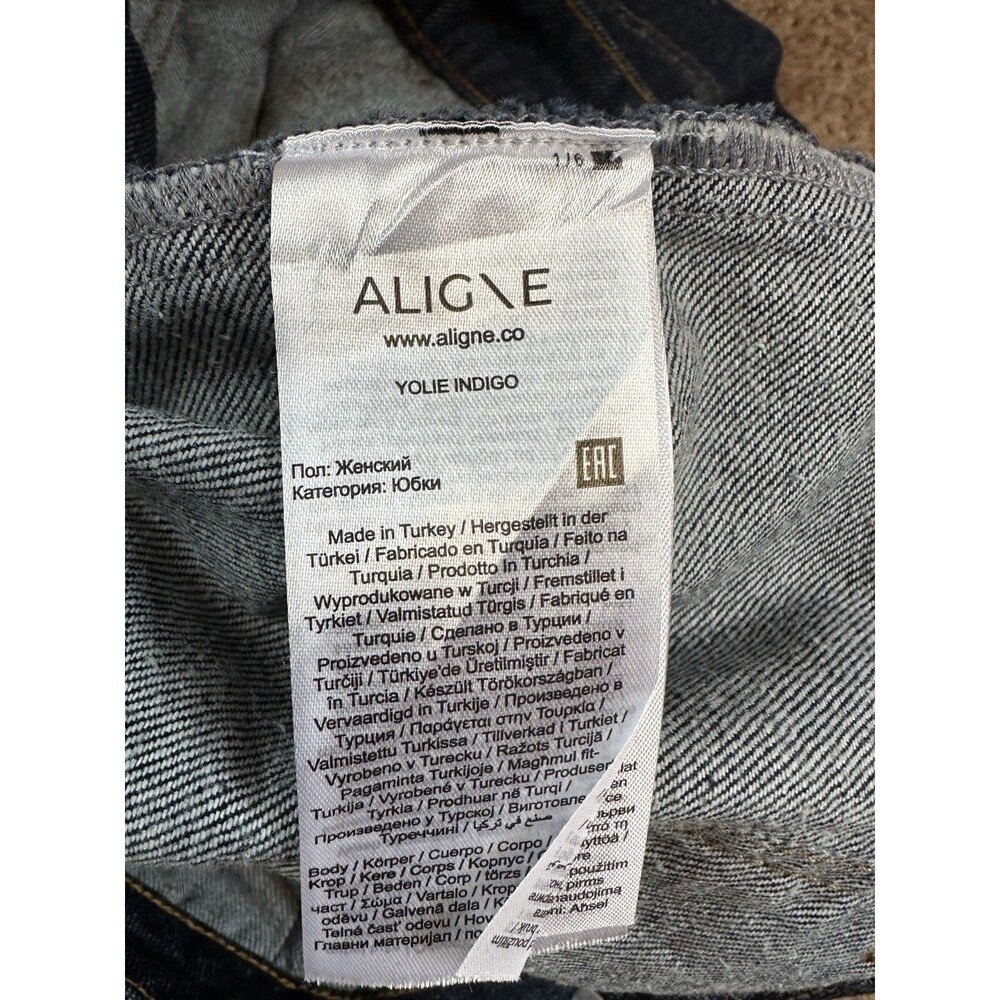 ALIGNE Yolie Pleat Denim Mini Skirt (Indigo), size UK 14 / US 10, 100% cotton, - Picture 16 of 16